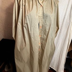 Tan poly travel rain coat